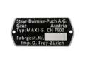 Nameplate (without number) | Puch Maxi S CH7502 Nameplate (without number) | Puch Maxi S CH7502