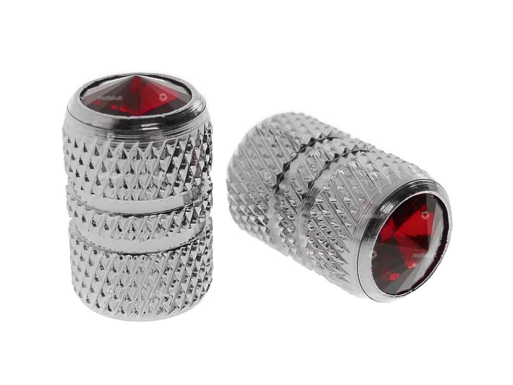 Valve caps Diamond red Carousel Image 1