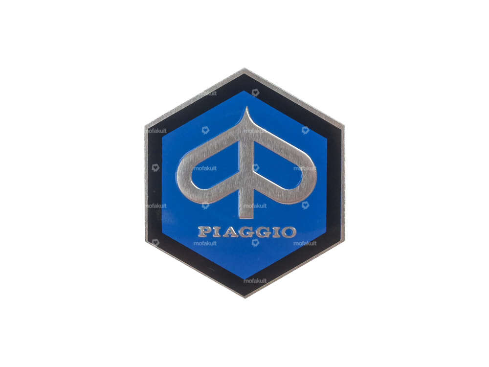 Emblem "Piaggio" Ø 48 mm aluminum | Piaggio Ciao, SI, Bravo, Boxer Carousel Image 1