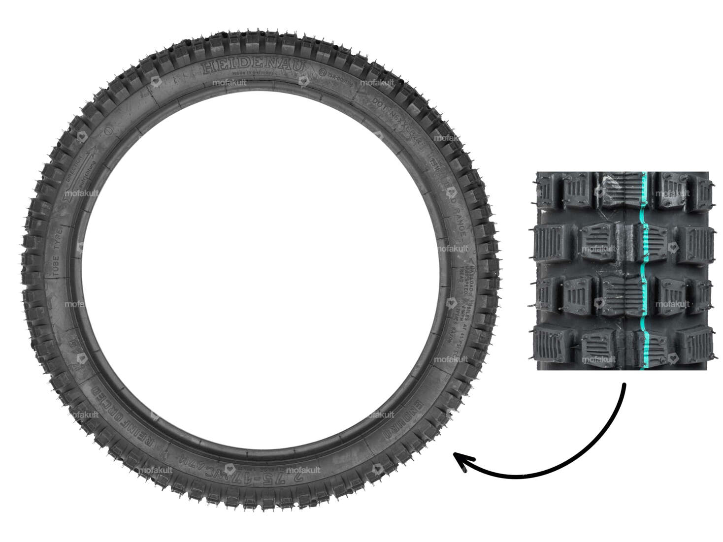 Heidenau 2.75 x 17" tires K46 lugs Carousel Image 1