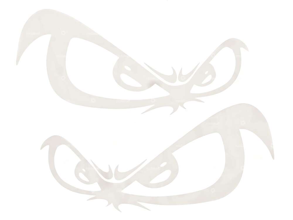Evil Eye" sticker white (110x45 mm) Carousel Image 1