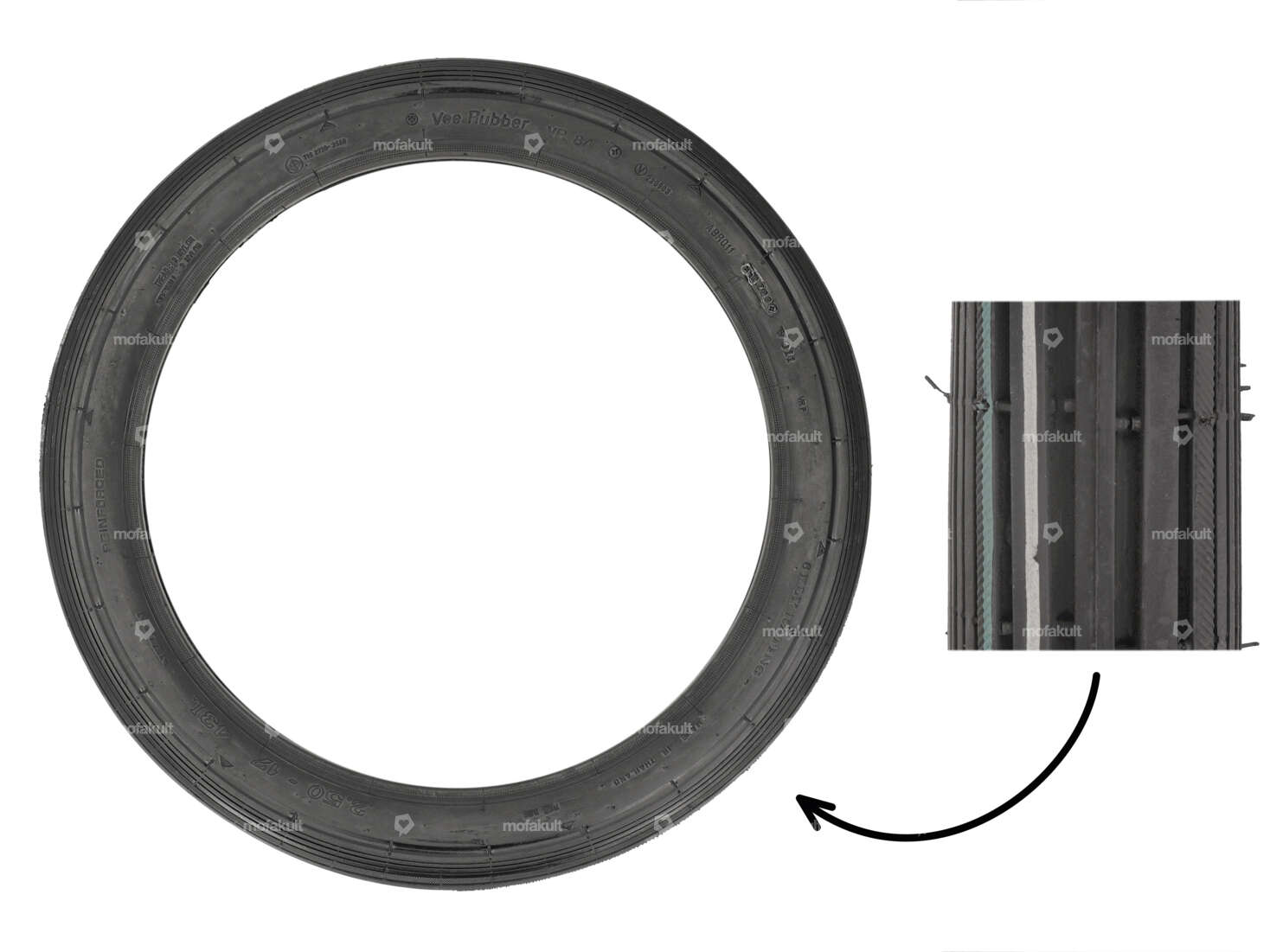 VeeRubber 2.50 x 17" tires VRM011 (V011) longitudinal grooves Carousel Image 1