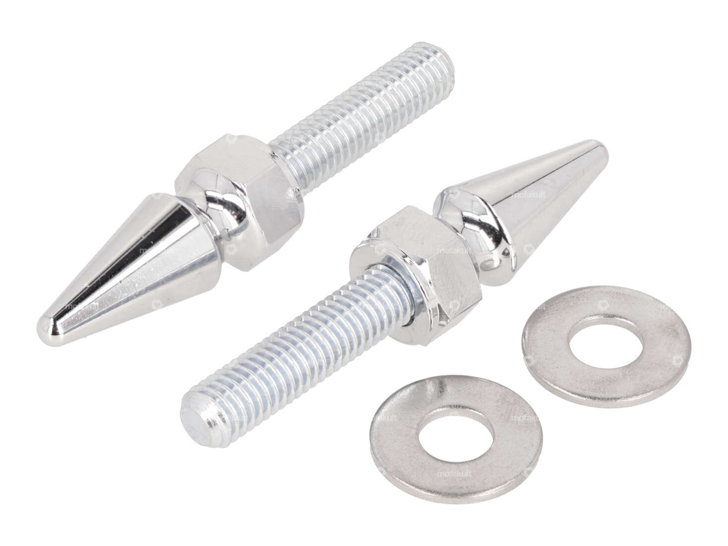 66HEROES bolt with pointed nut M8 fork plate chrome (pair) Carousel Image 1