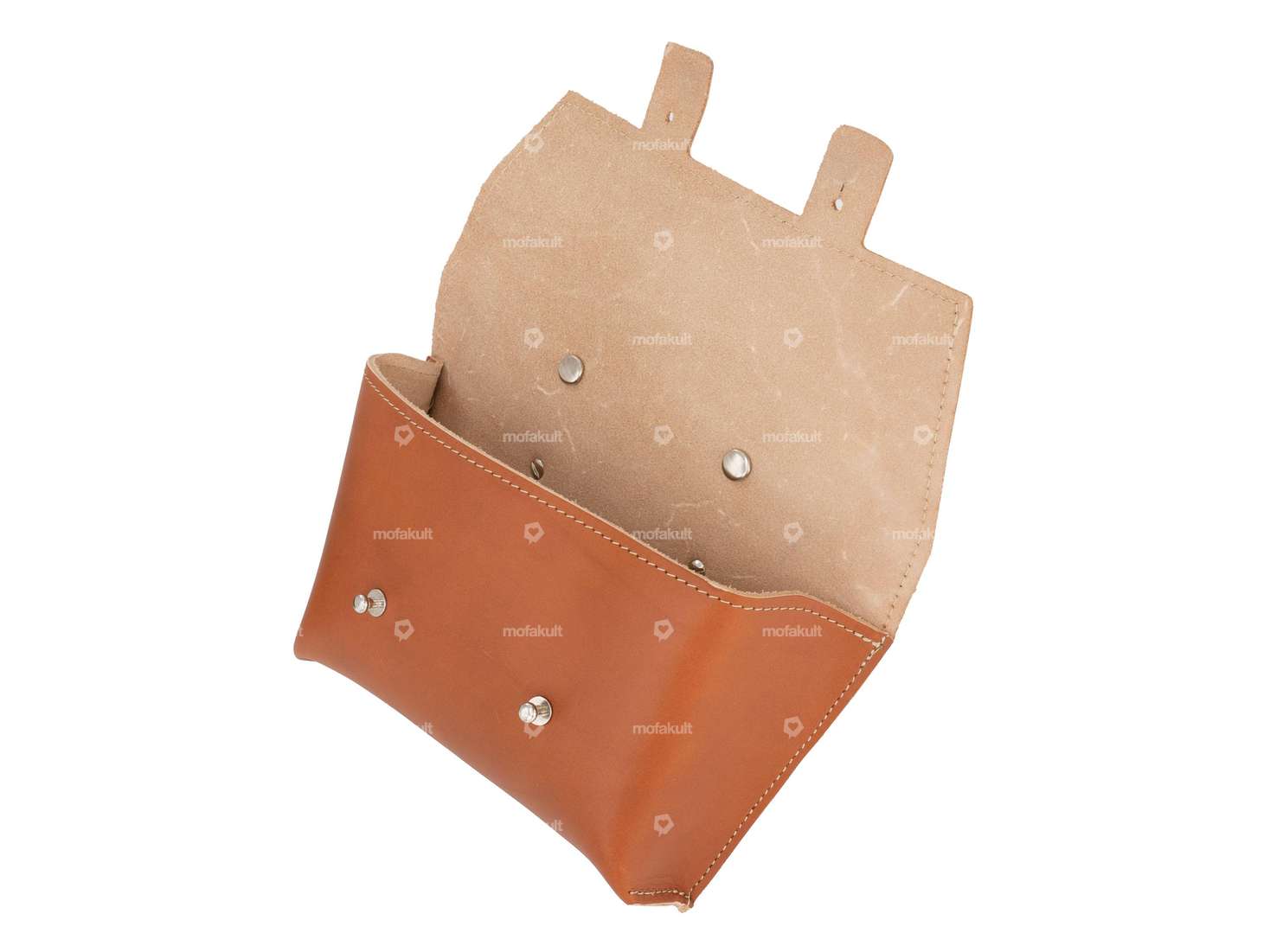 Saddle bag light brown genuine leather Carousel Image 3