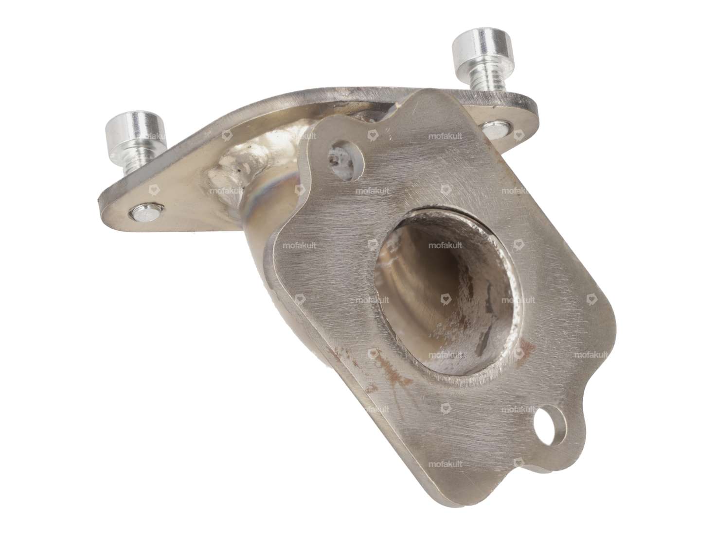 Intake manifold 25 mm ADDY GME engine housing "der.pruefstand" Inox | Puch E50 Carousel Image 3