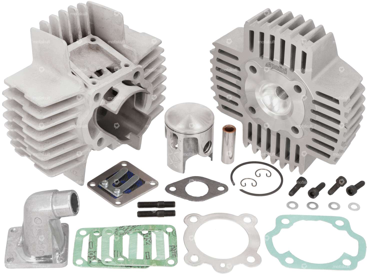 Polini 43.5 mm cylinder kit reed valve with head | Puch Carousel Image 1