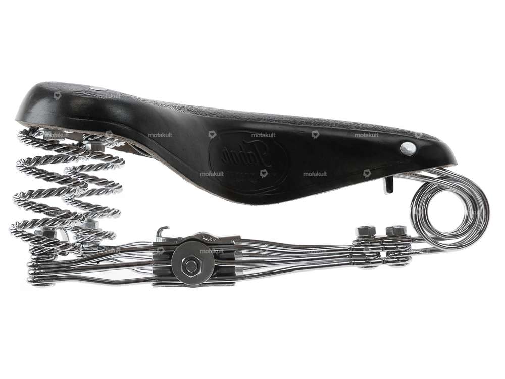 Tabor saddle leather barrel spring turned black Carousel Image 4