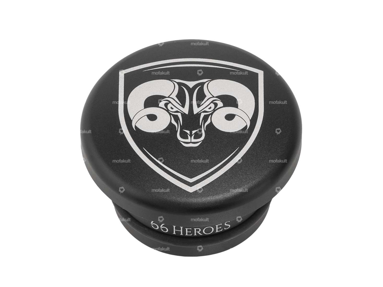 66HEROES Tank cap aluminum "66HEROES" round black | Piaggio SI Carousel Image 1