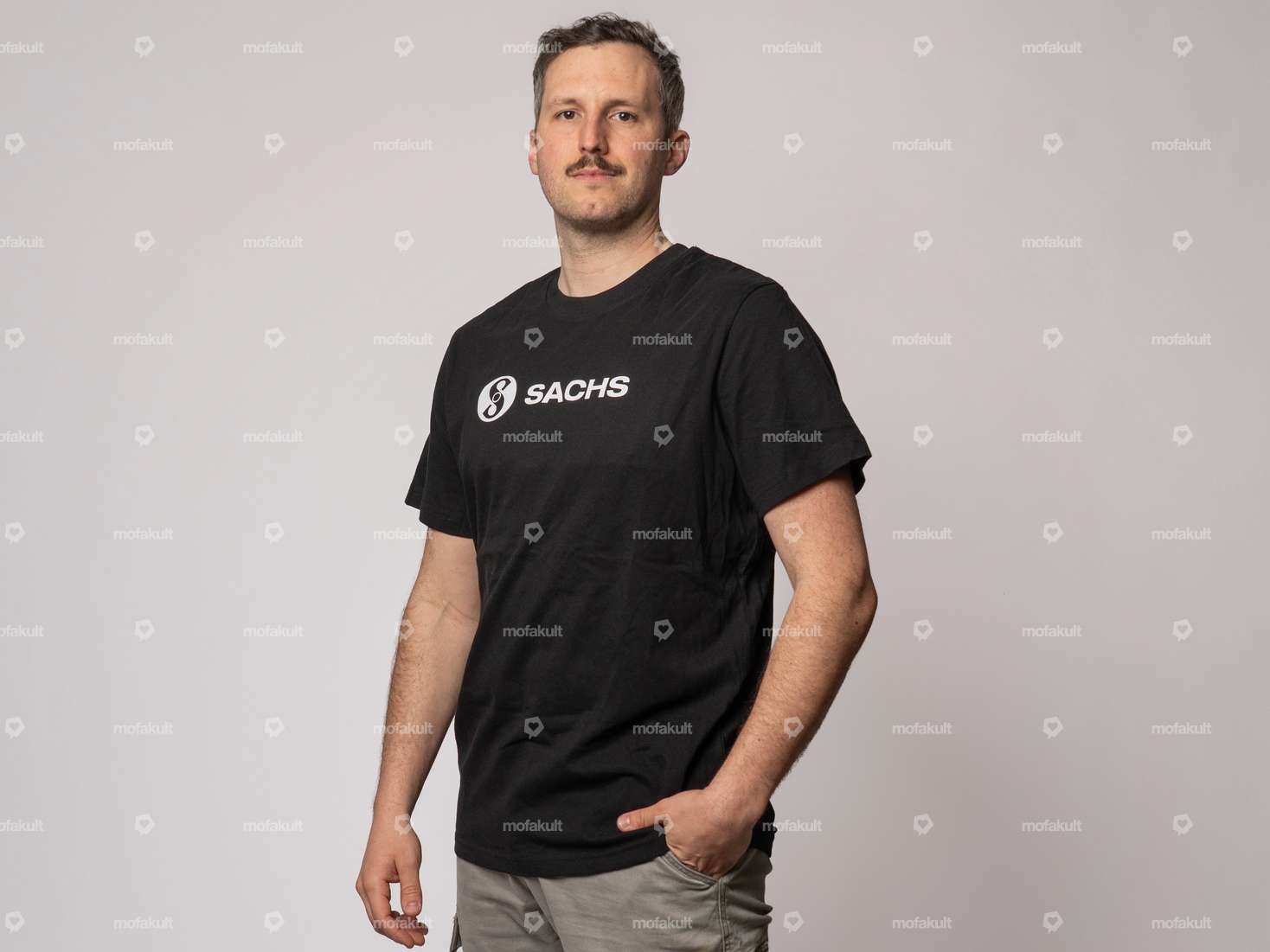 mk-Merch T-Shirt "SACHS" UNISEX black Carousel Image 1