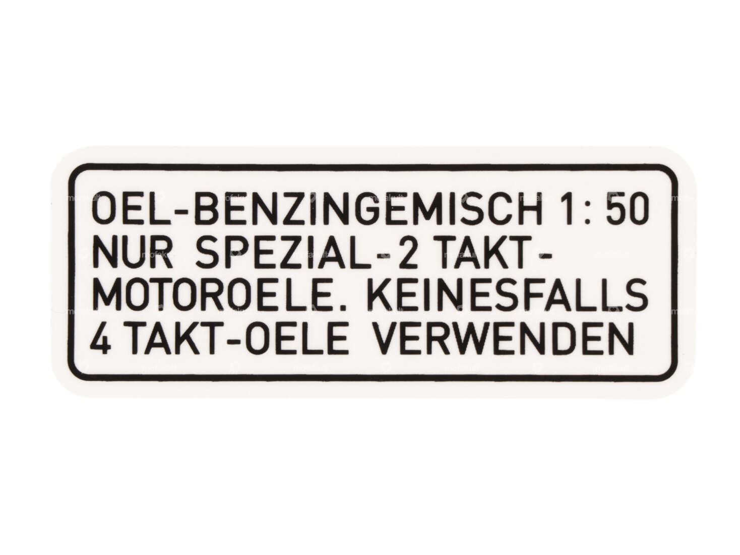 Sticker "OEL-BENZINGEMISCH 1:50" 63 x 25 black | Puch Carousel Image 1