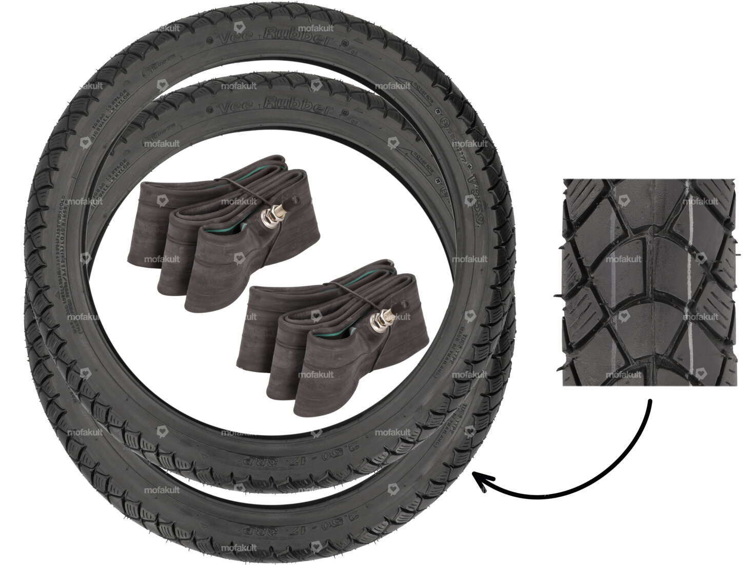 VeeRubber tire set 2.50 x 17" VRM359 (V359) Allround Carousel Image 1