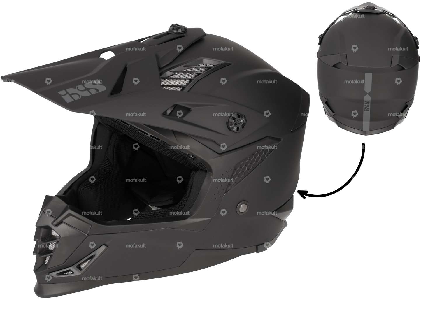 IXS cross helmet black matt (XL) Carousel Image 1