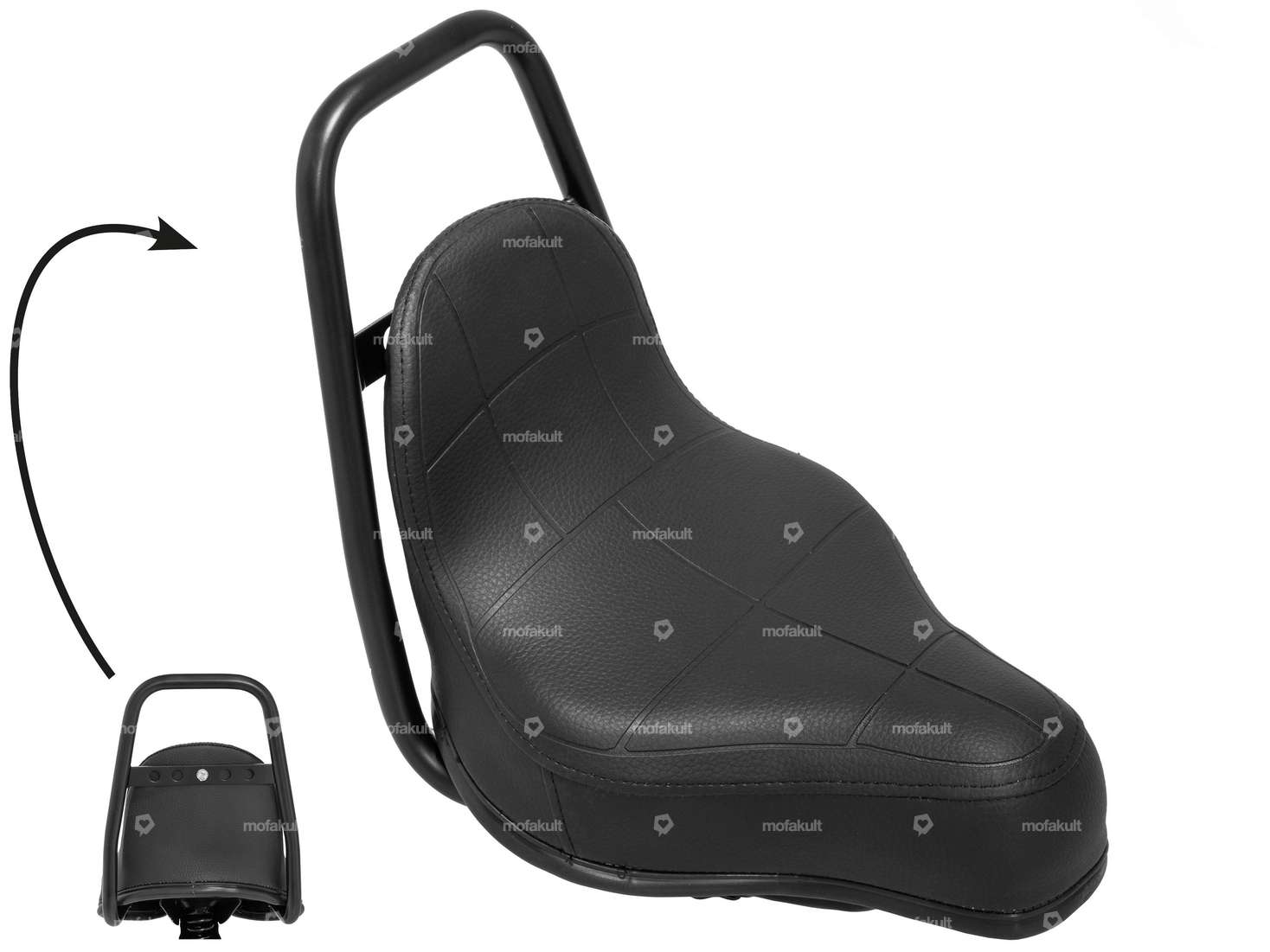 Saddle "Chopper" sprung black Carousel Image 1