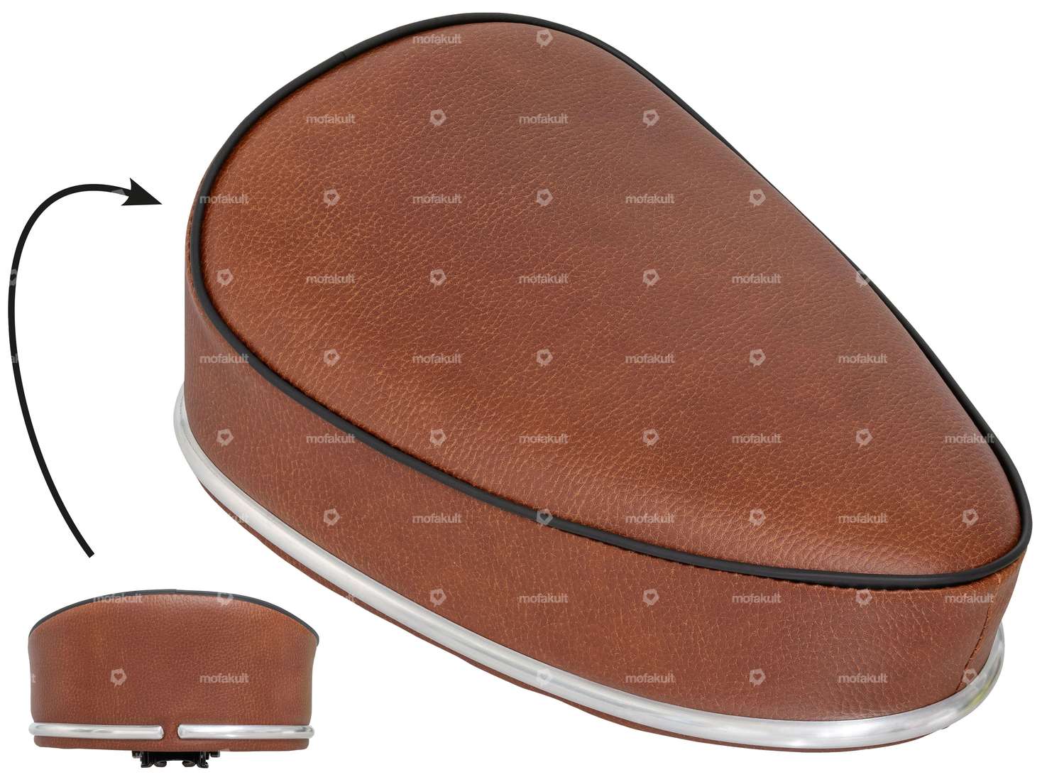 Brown bench seat Carousel Image 1