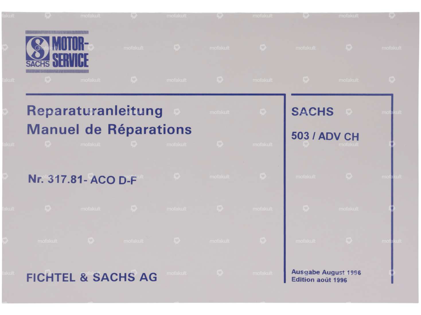 Repair instructions 317.81 ACO D-F | Sachs 503 ADV CH Carousel Image 1