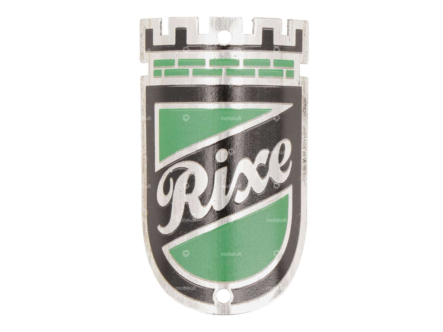 Emblem head tube "Rixe" (bent) NOS Carousel Image 1