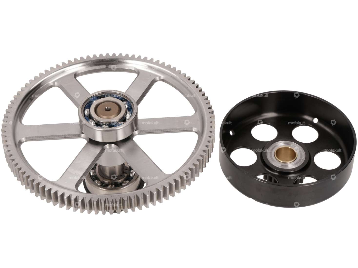 ASP clutch basket & spur gear set 19:94 teeth Kickstart CNC | Puch E50 Carousel Image 2