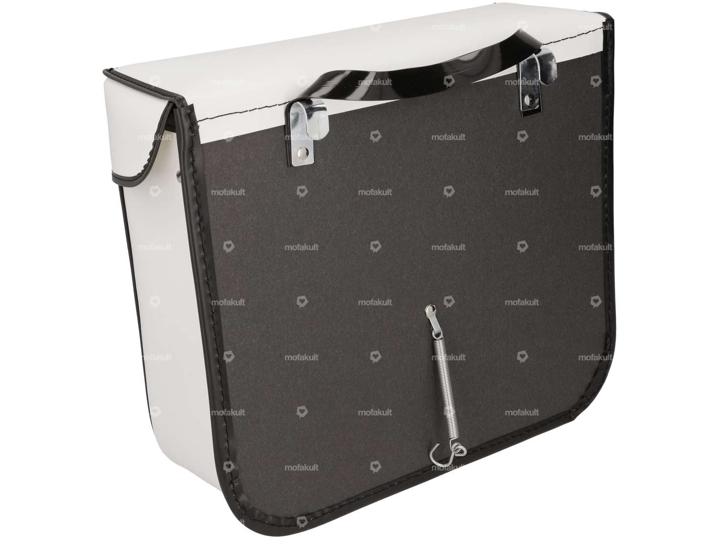White rectangular leather-look luggage bags Carousel Image 3