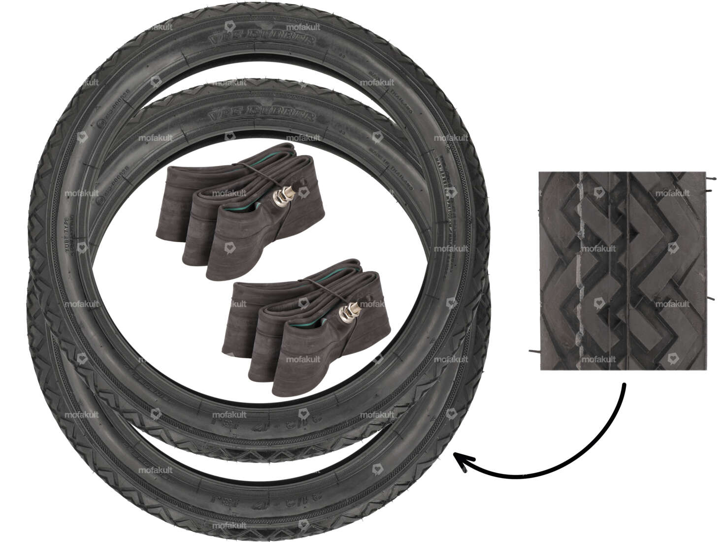 VeeRubber tire set 2.50 x 17" VRM087 (V087) Allround Carousel Image 1