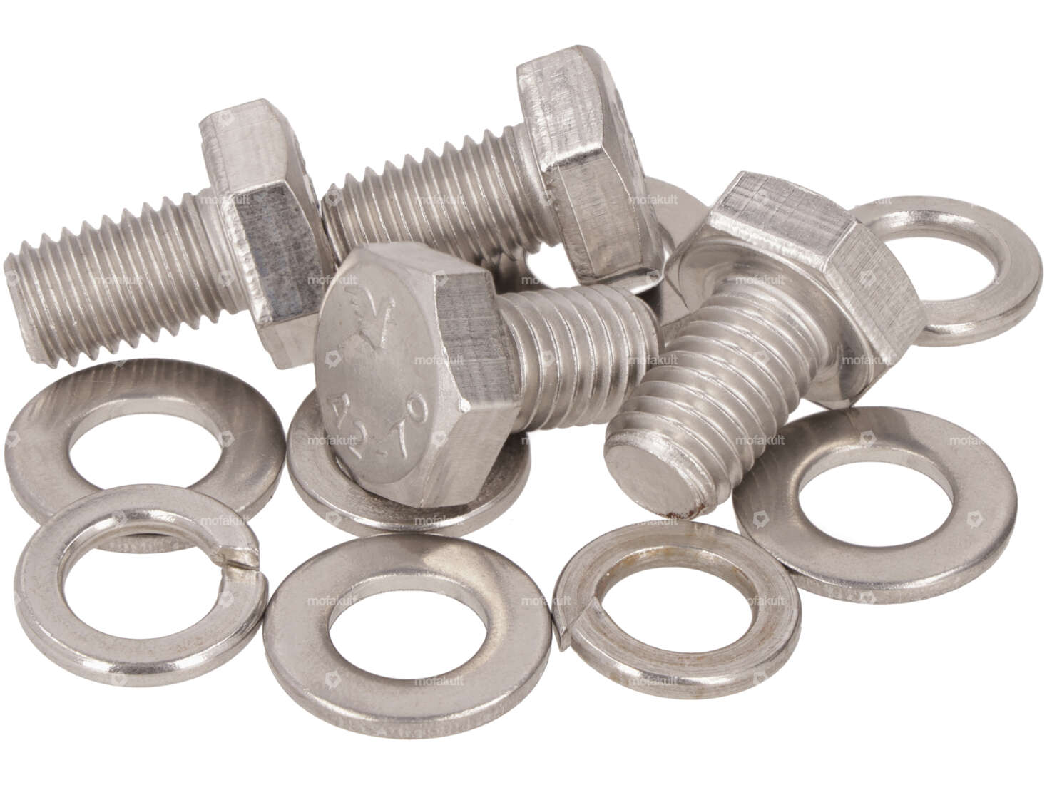 swiing® revival screw set gearbox frame mounting Inox | Piaggio Ciao, SI, Bravo, Boxer Carousel Image 1