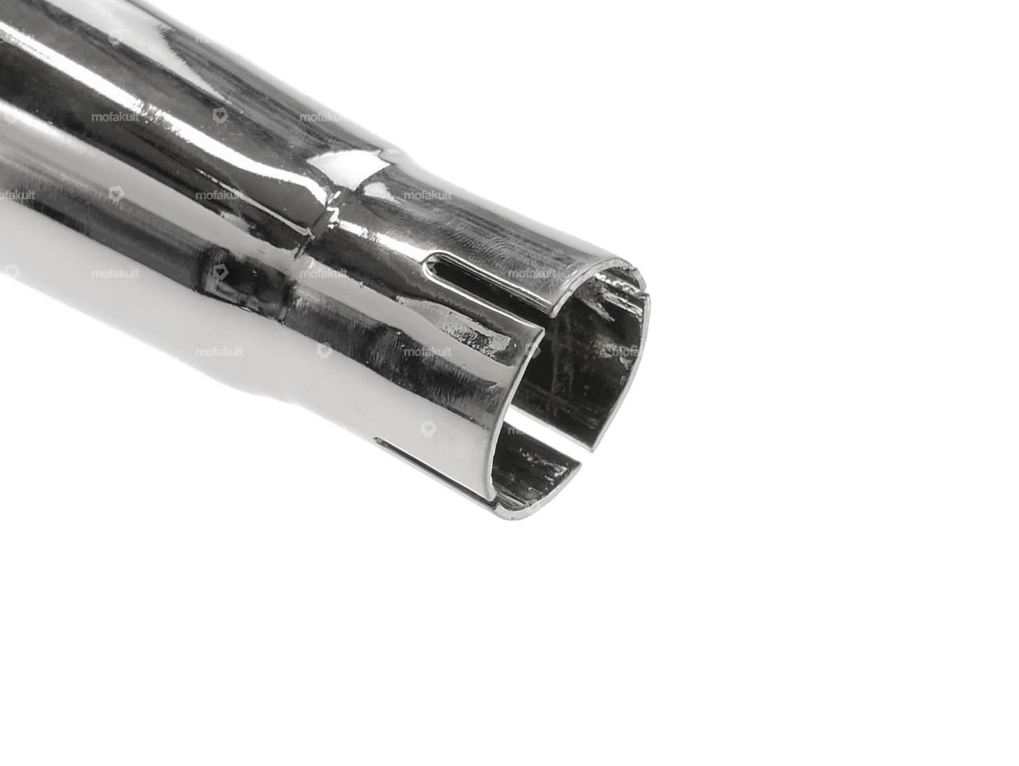 66HEROES Exhaust X-Pipe 28 mm chrome / black CNC end piece Carousel Image 7