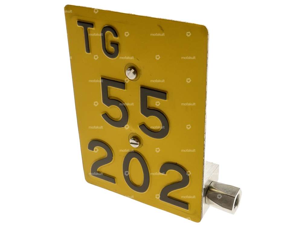 66HEROES License plate holder side incl. mounting pin Inox (CH version) Carousel Image 3