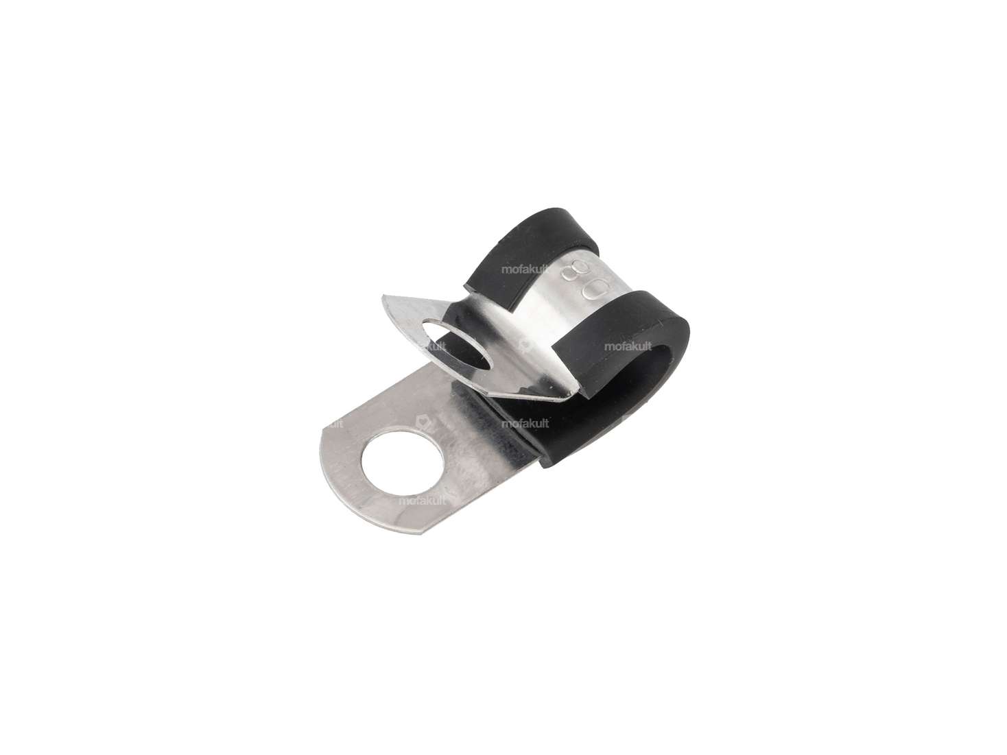 Cable clamp 8 mm rubber insert Inox Carousel Image 1