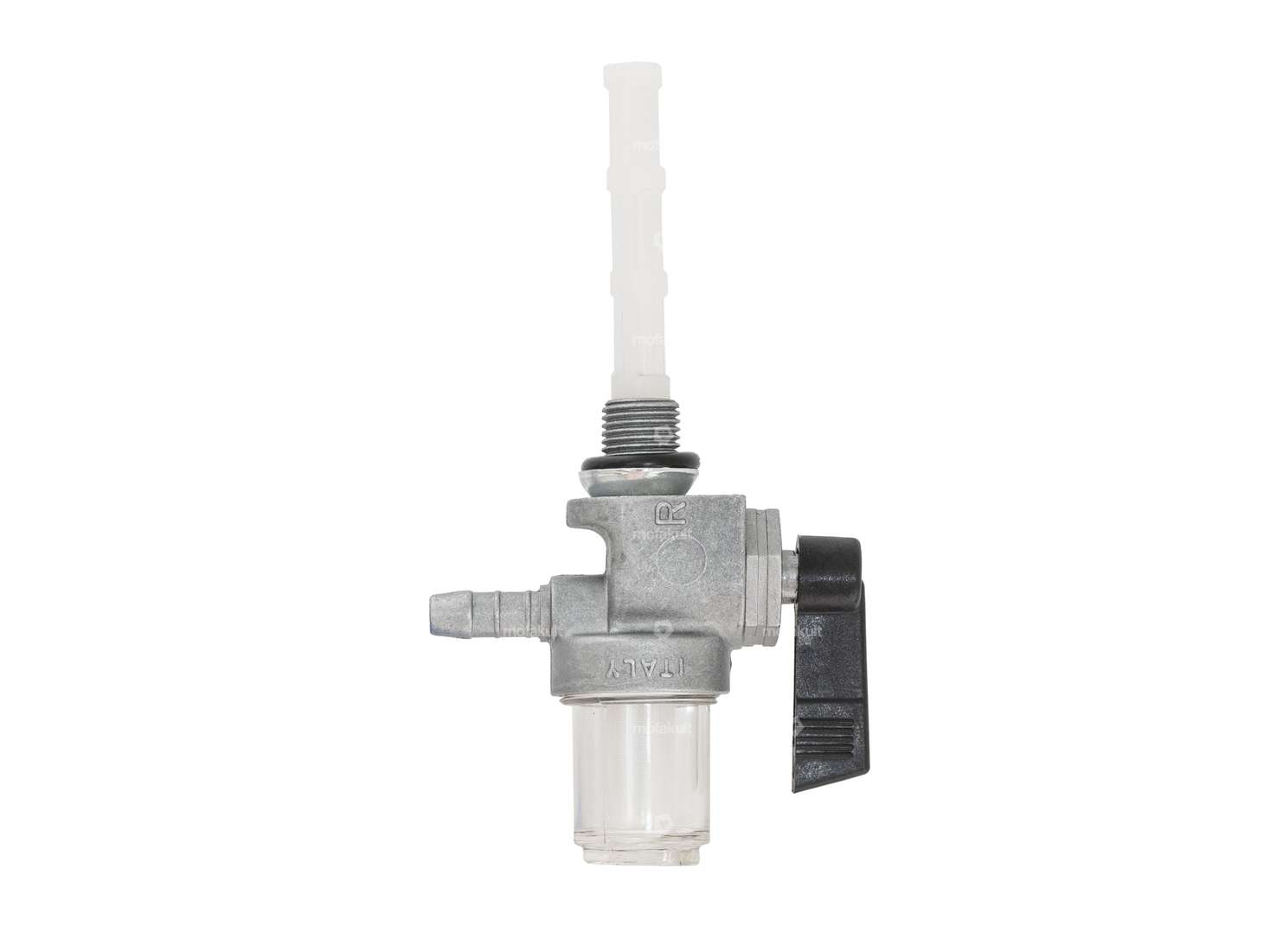 OMG fuel tap vertical M10x1 (to screw in) rear outgoing filter chamber plastic Carousel Image 1