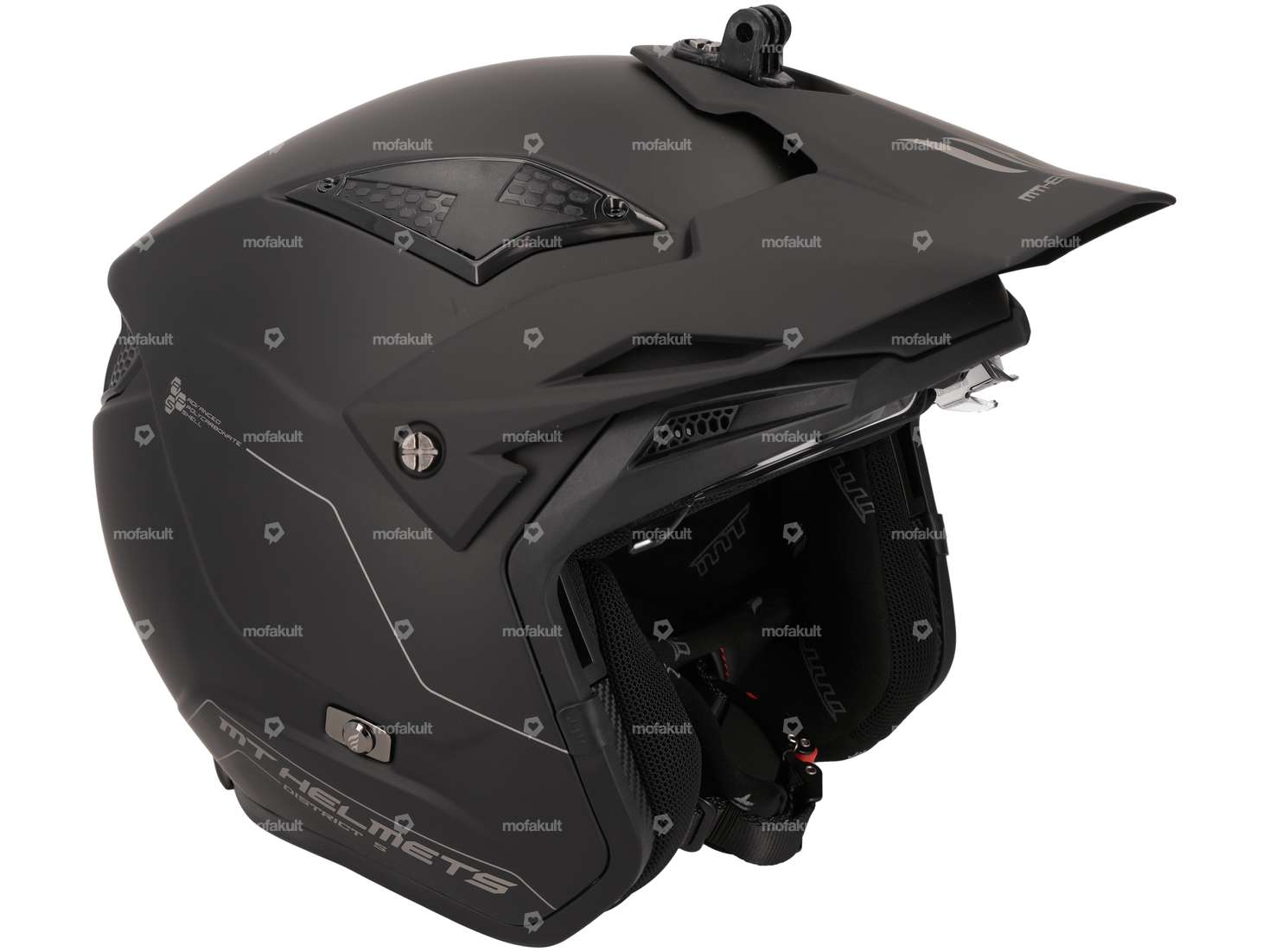MT Helmets Jet helmet "Trial" black matt (S-XL) Carousel Image 6