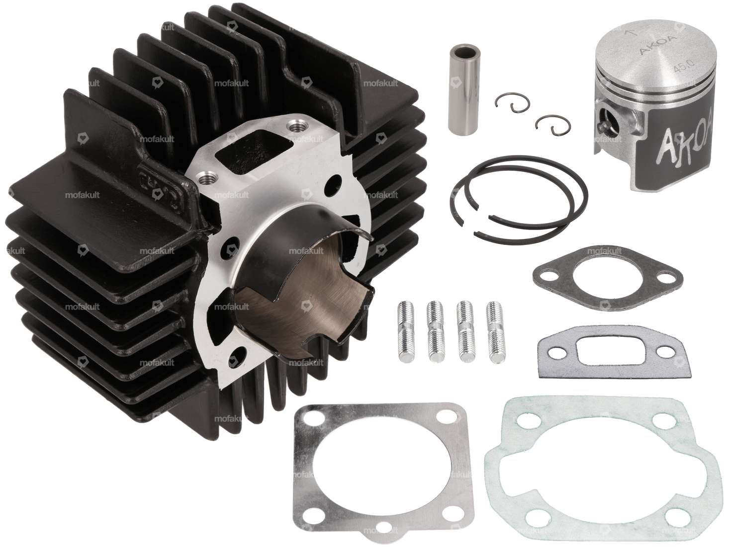 AKOA 45 mm cylinder kit black CH12 camouflaged | Puch E50 / ZA50 / Z50 Carousel Image 1