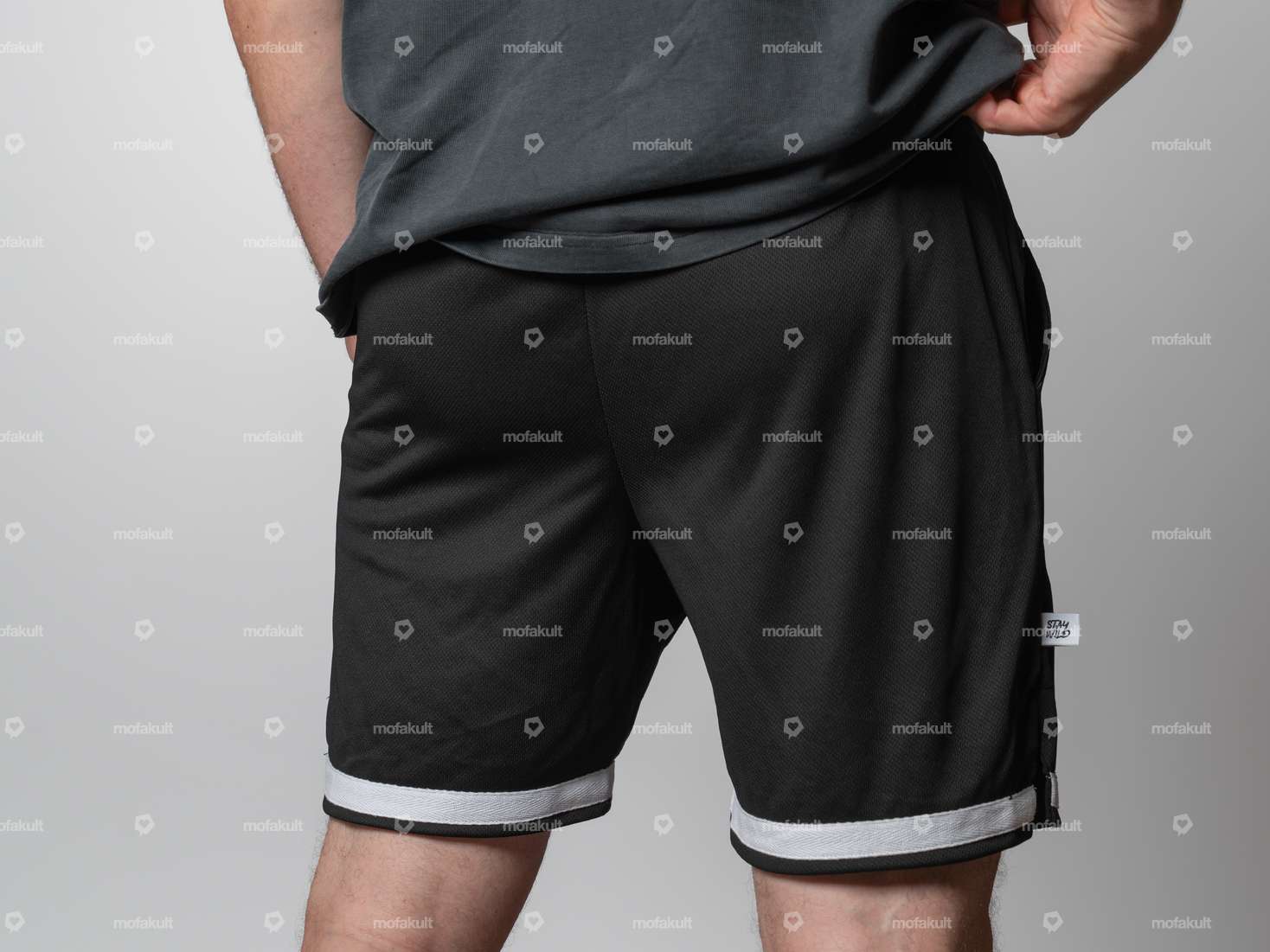 KULTWEAR shorts "Crew" mesh black / white Carousel Image 2