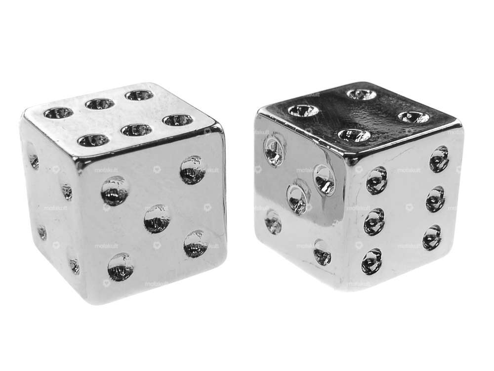 Valve caps cube chrome Carousel Image 1