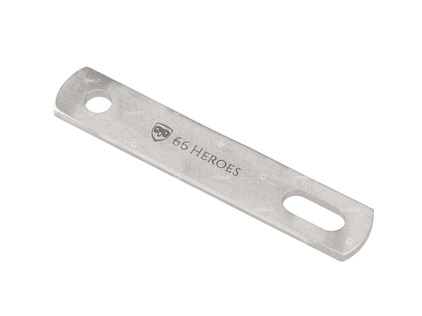 66HEROES Exhaust bracket 75 mm flat Inox Carousel Image 1