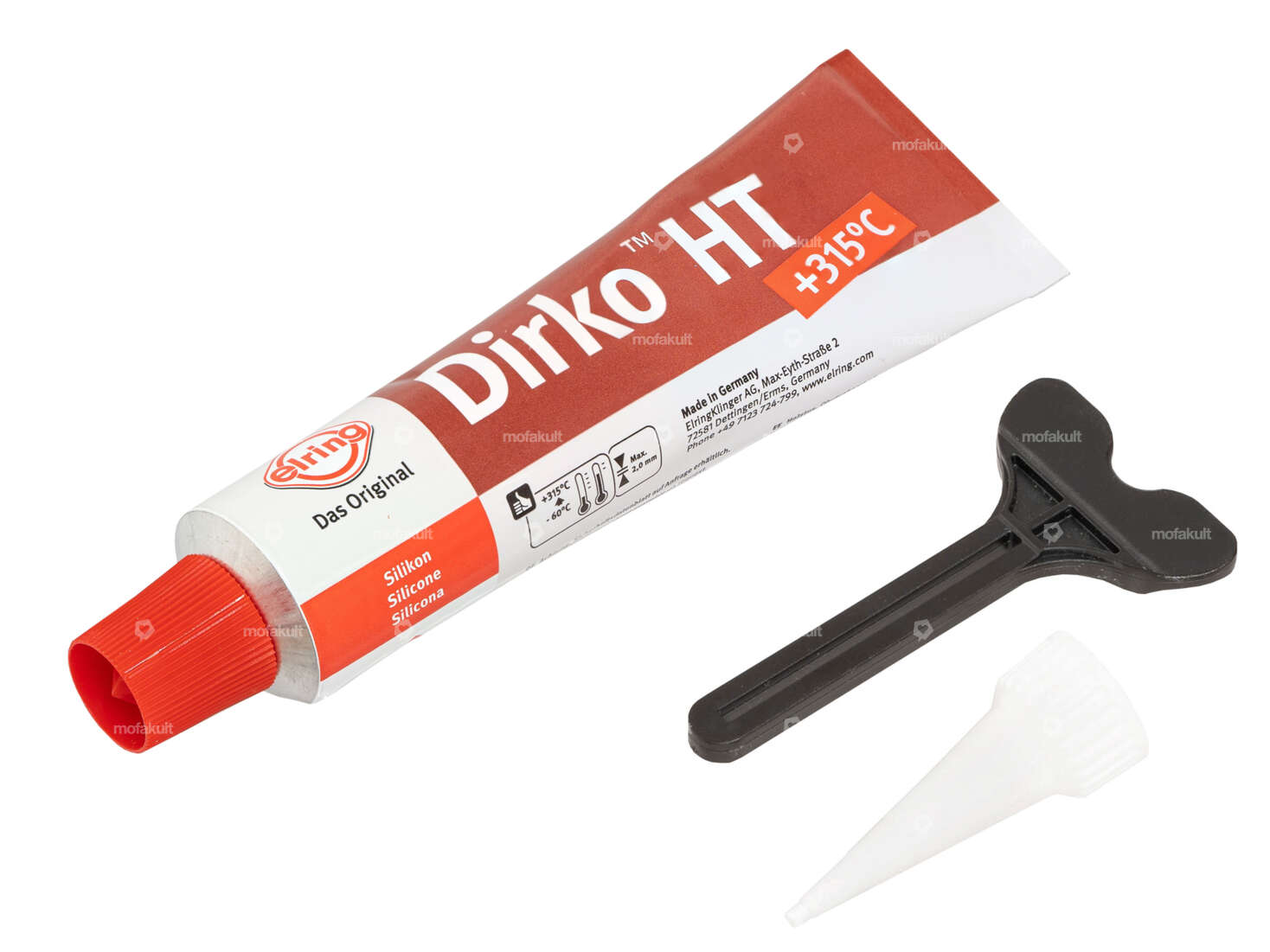 Elring Dirko HT sealing compound red (silicone) high temp. 70 ml elastic up to 315°C Carousel Image 1