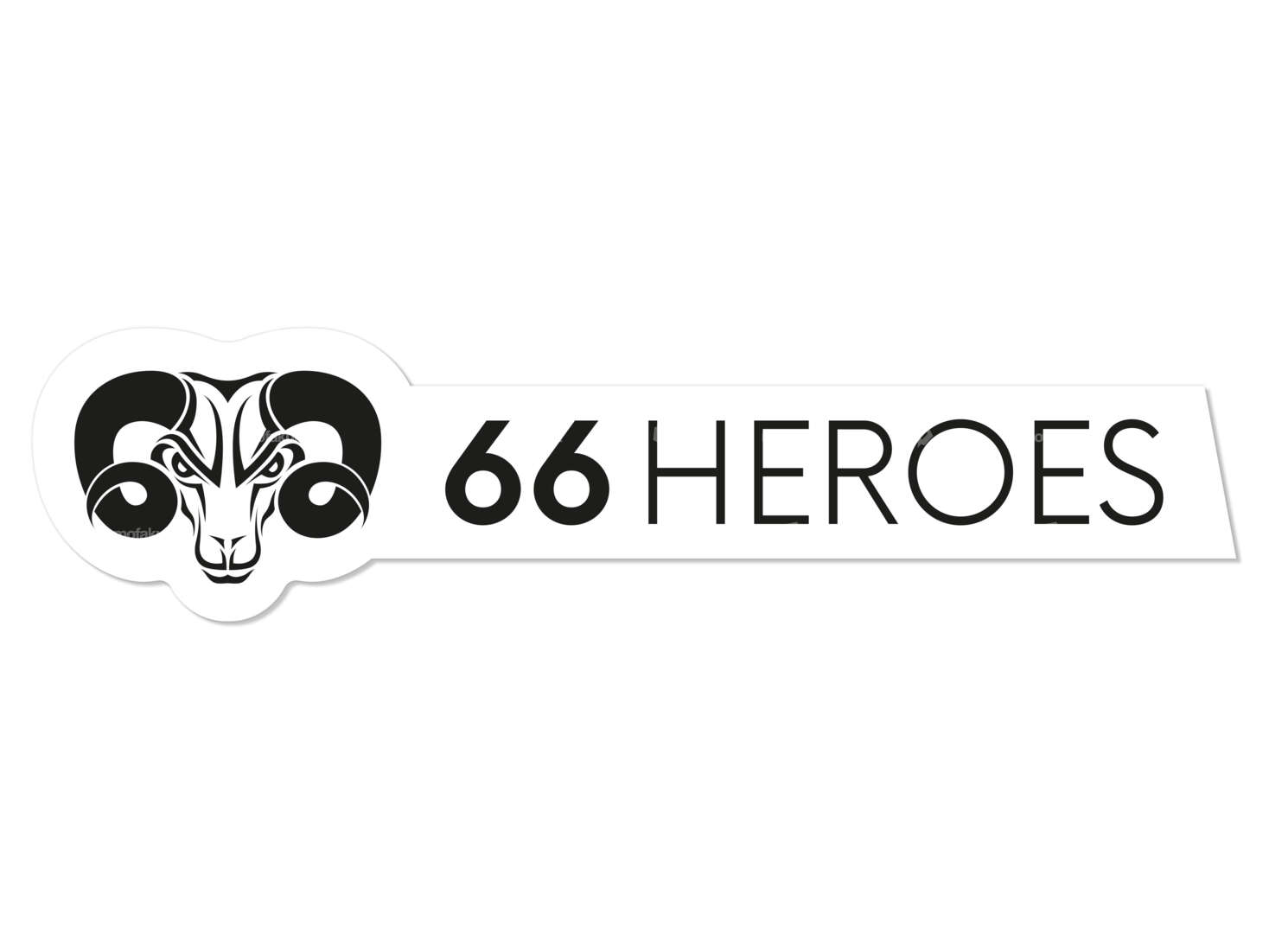 Sticker "66HEROES" 83 x 20 mm white Carousel Image 1