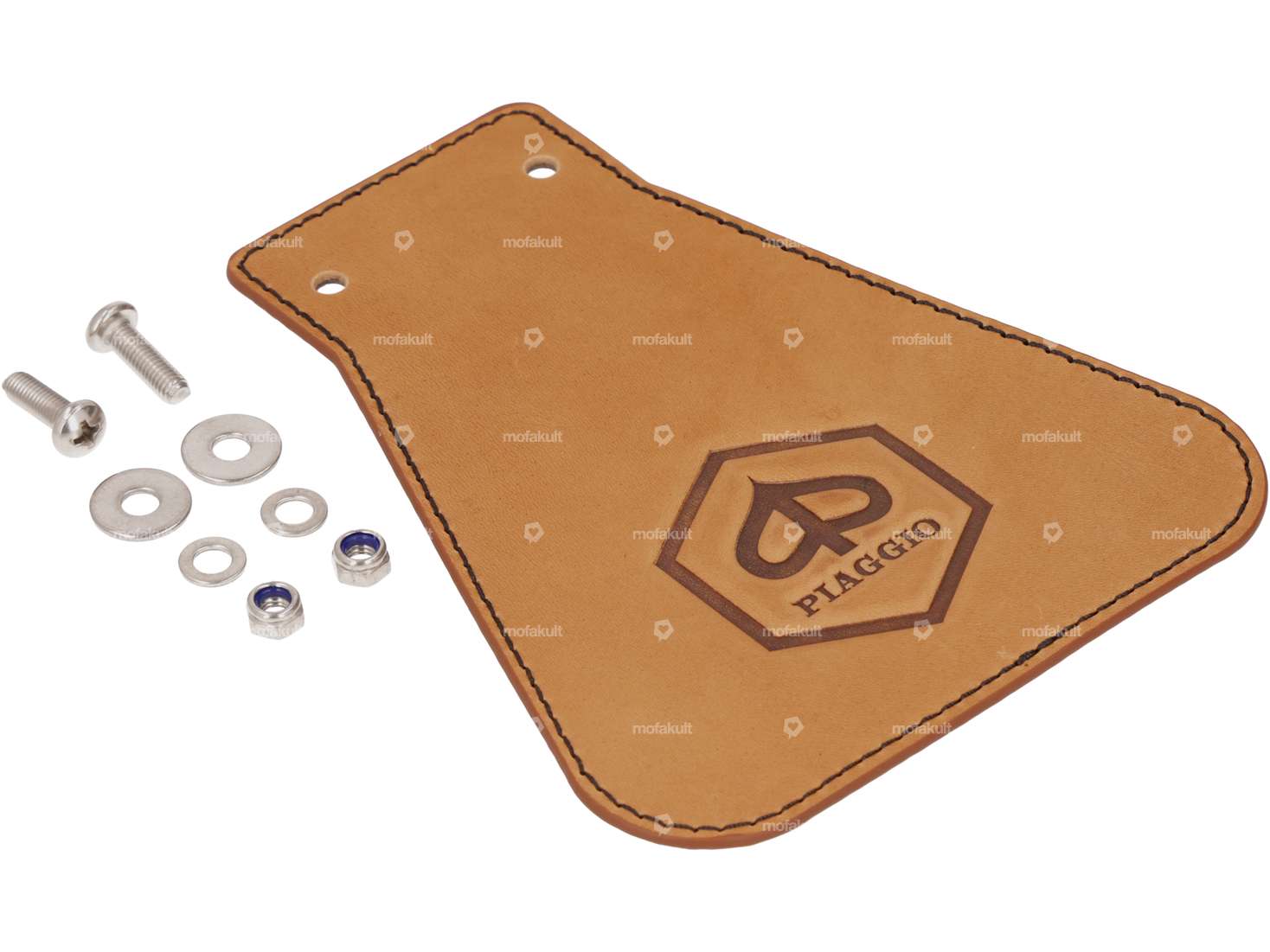 66HEROES Splash guard "Piaggio" narrow leather Carousel Image 2