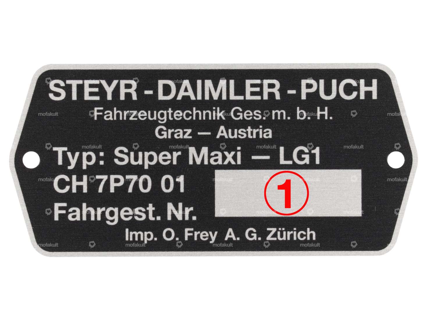 Type plate CH7P7001 | Puch Supermaxi LG1 Carousel Image 3