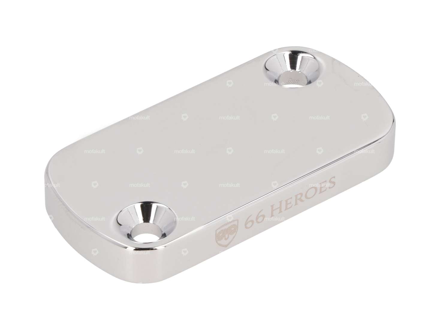 66HEROES Disc brake reservoir cover aluminum chrome Carousel Image 1