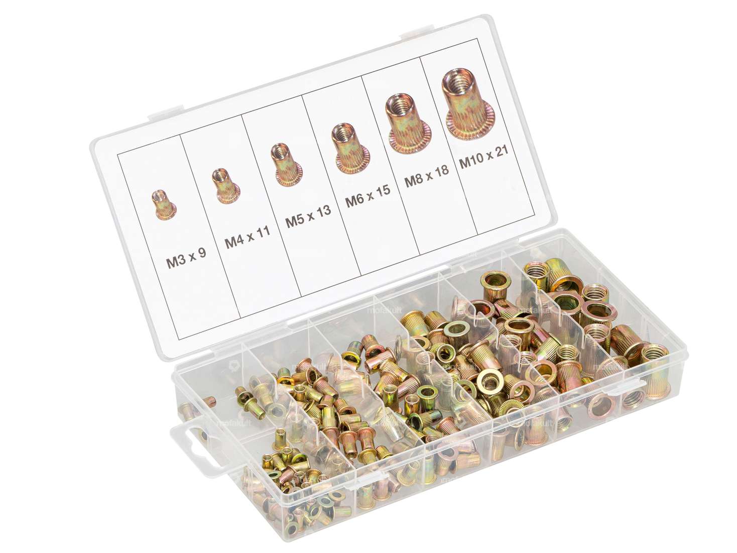 BGS rivet nut assortment steel M3 / M4 / M5 / M6 / M8 / M10 150 pcs. Carousel Image 1