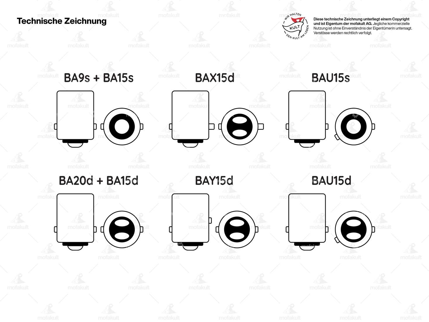 12V bulb set (BAX15d) with Leonelli voltage regulator | Puch Carousel Image 2