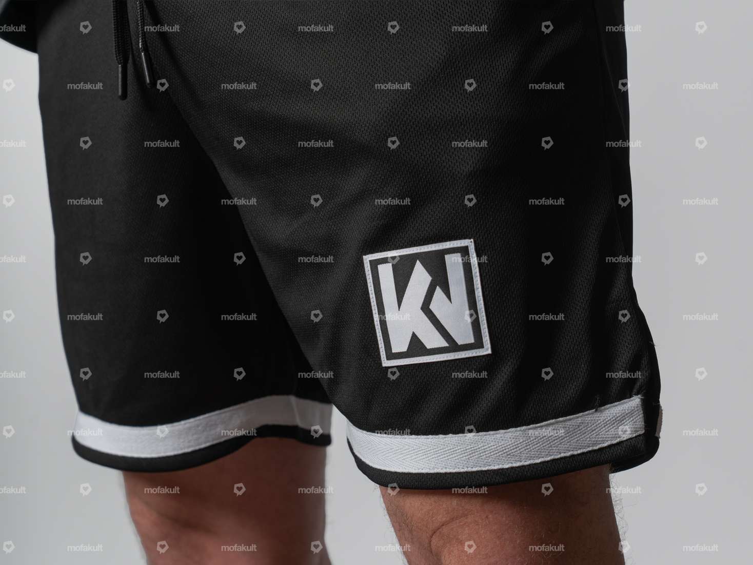 KULTWEAR shorts "Crew" mesh black / white Carousel Image 3