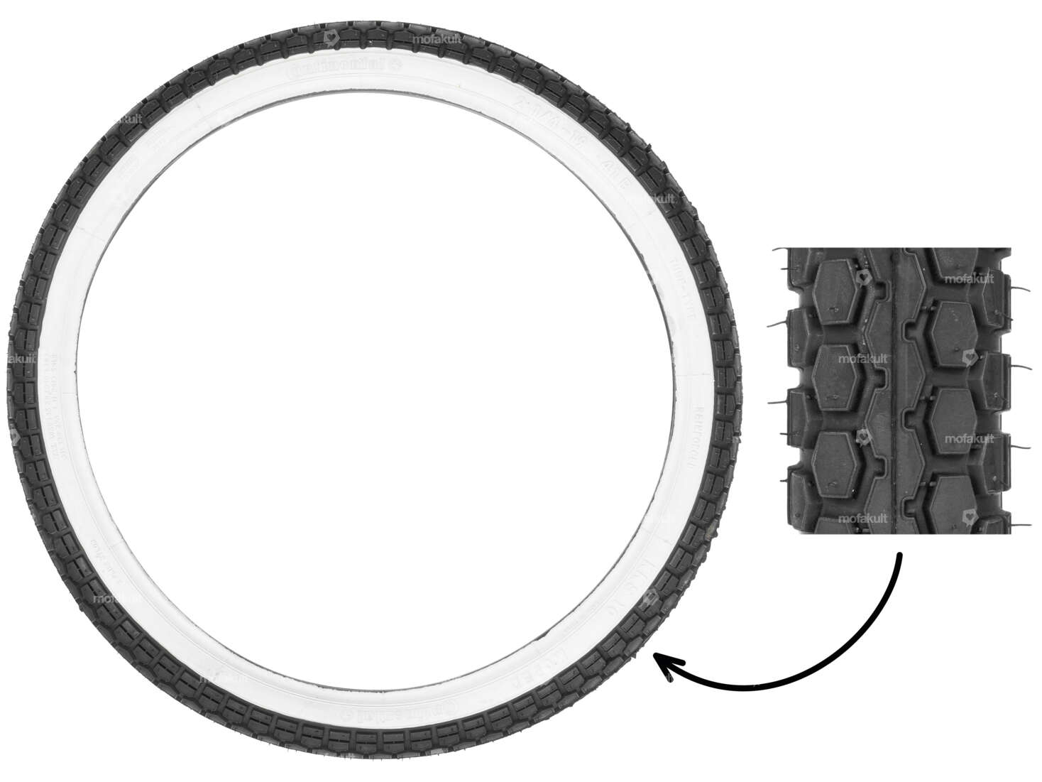 Continental 2.25 x 19" tires whitewall Carousel Image 1