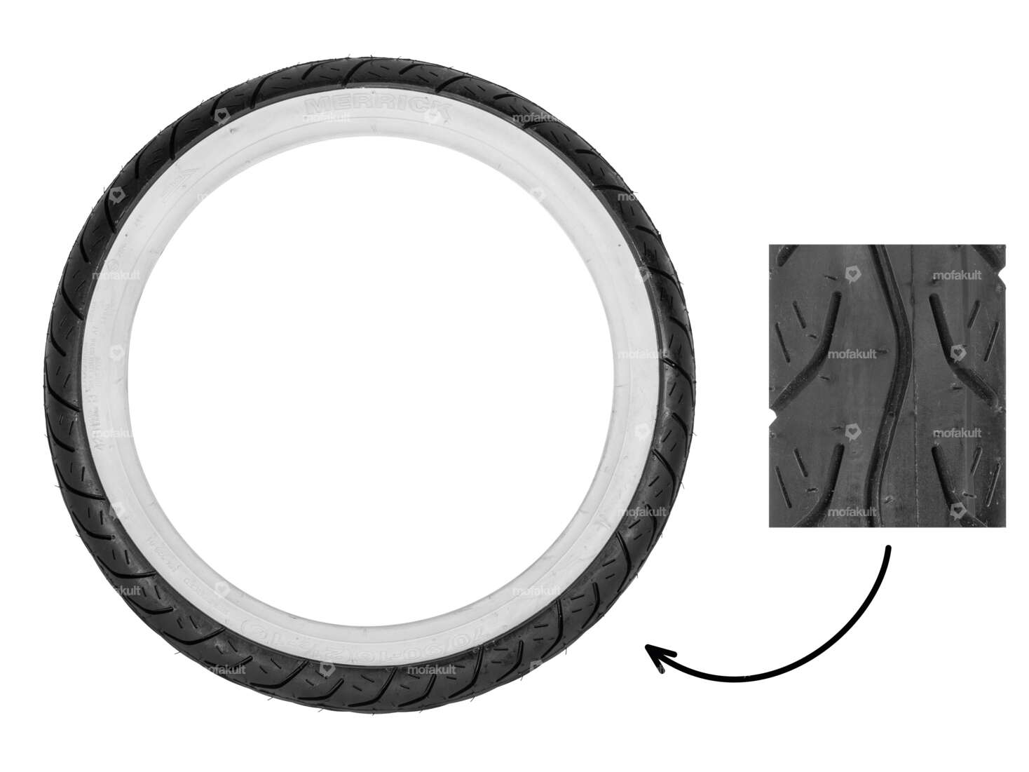 Merrick 2.50 x 16" MK 528 whitewall Carousel Image 1