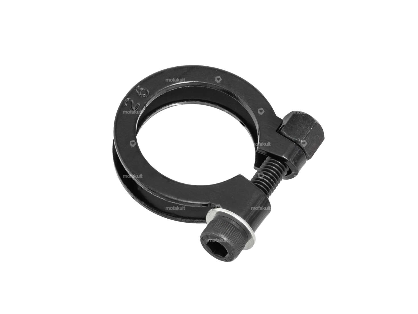 GPO exhaust clamp 26 - 28 mm solid black (12.9 strength) Carousel Image 1