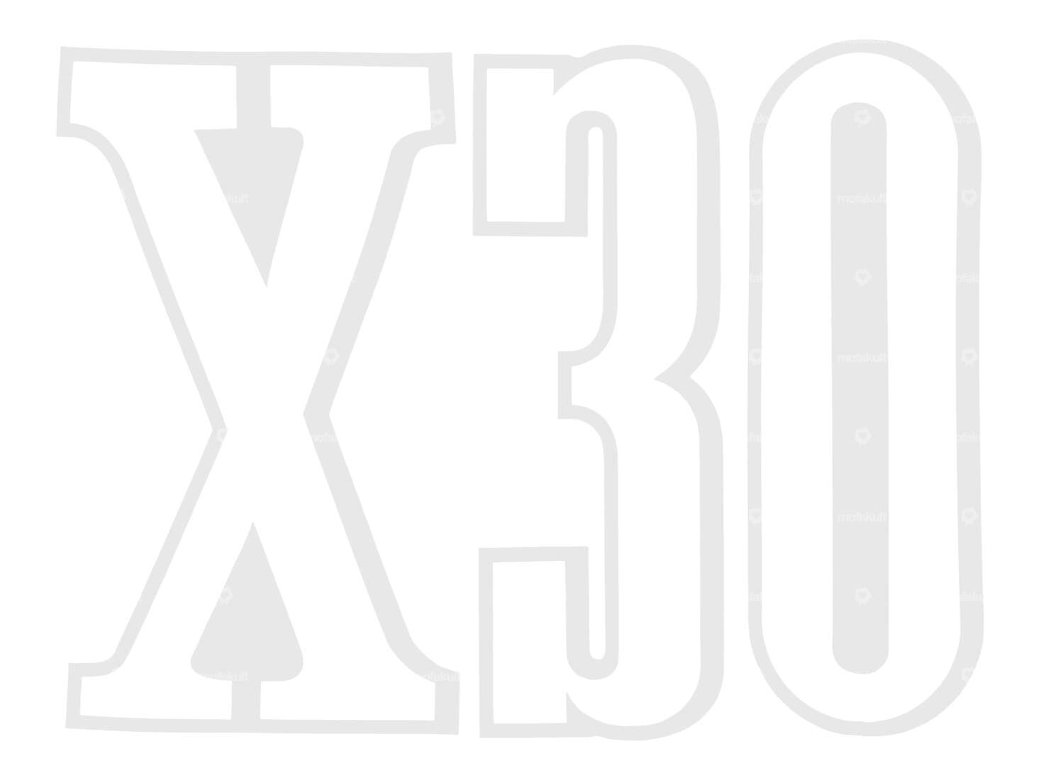 Sticker "X30" 68 x 50 mm white | Puch X30 Turbo Carousel Image 1