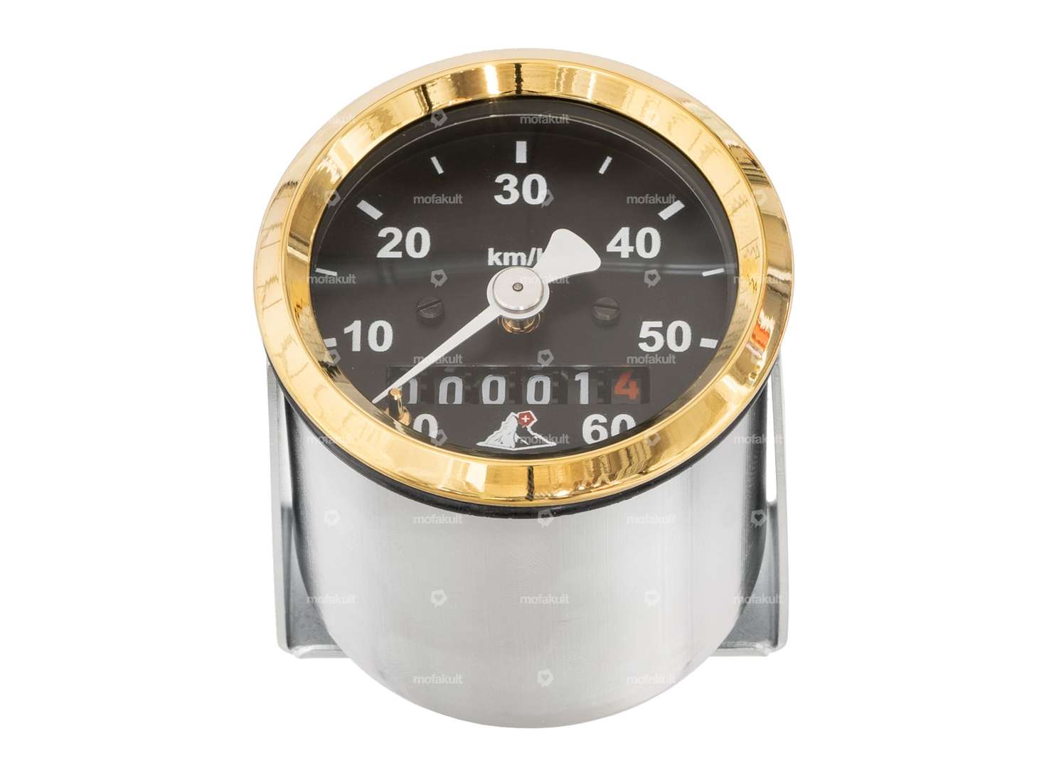 66HEROES speedometer 60 km/h Ø 48 mm "mofakult" black Gold Edition Carousel Image 1