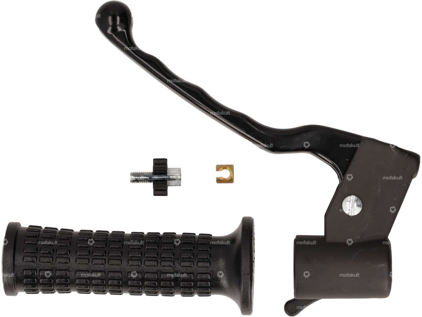 Domino brake lever set left aluminum black | Piaggio Ciao PX, SI Carousel Image 1