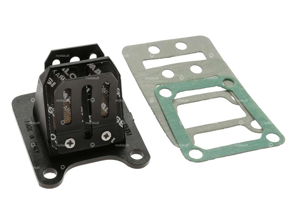 Malossi 4-folding diaphragm insert carbonite Puch / Peugeot 103 / 104 / 105 Carousel Image 1