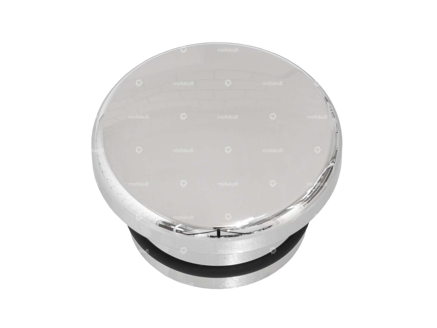 66HEROES Tank cap aluminum round chrome | Piaggio SI Carousel Image 1