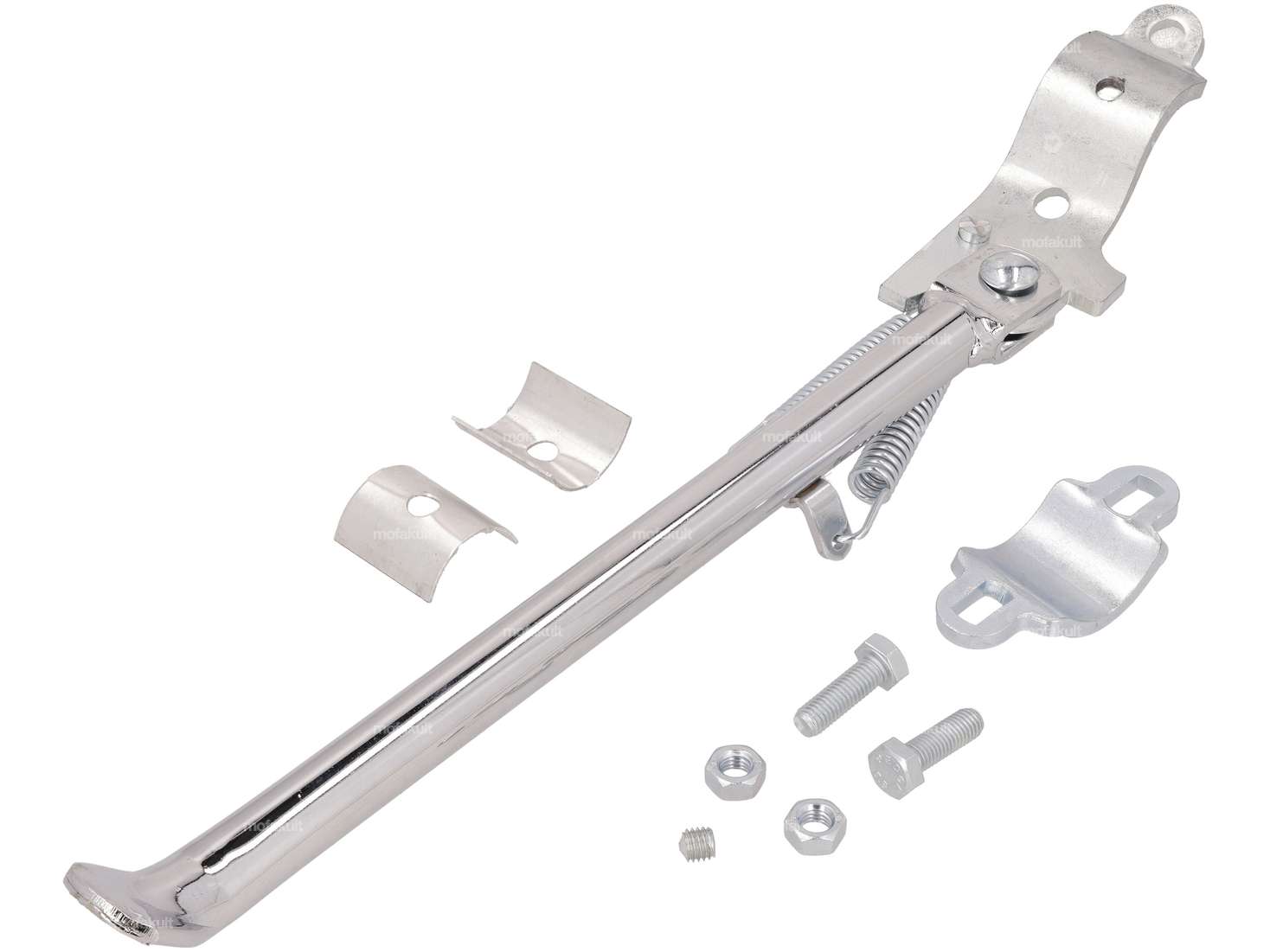 Side stand left round mounting 30 cm chrome Carousel Image 1